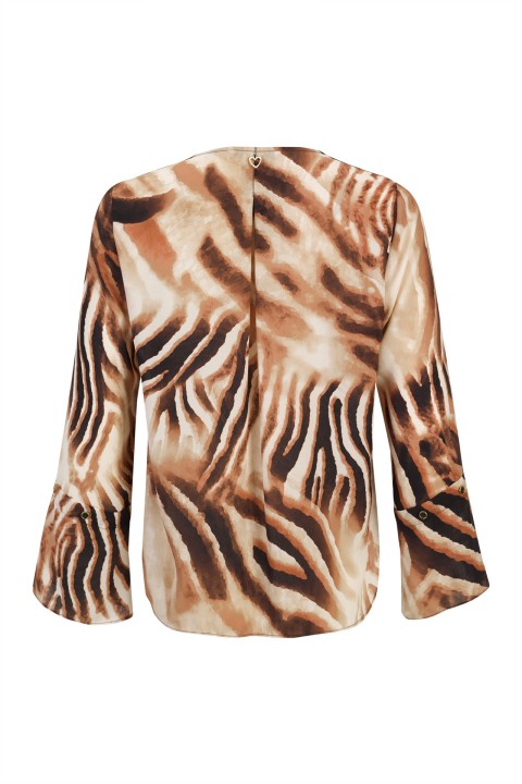 Asymmetrical printed tunic