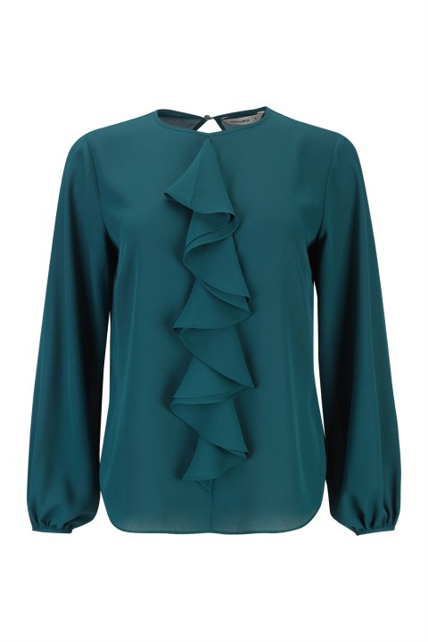 Cascading ruffled tunic