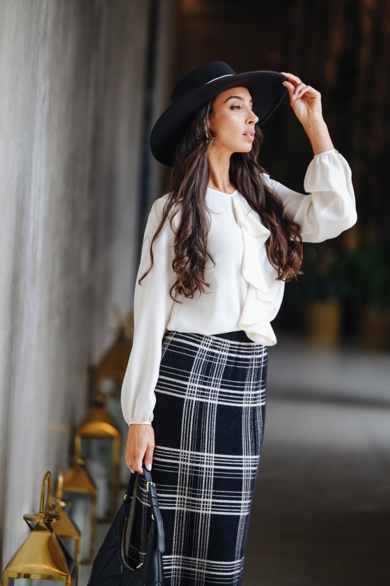 Cascading ruffled tunic