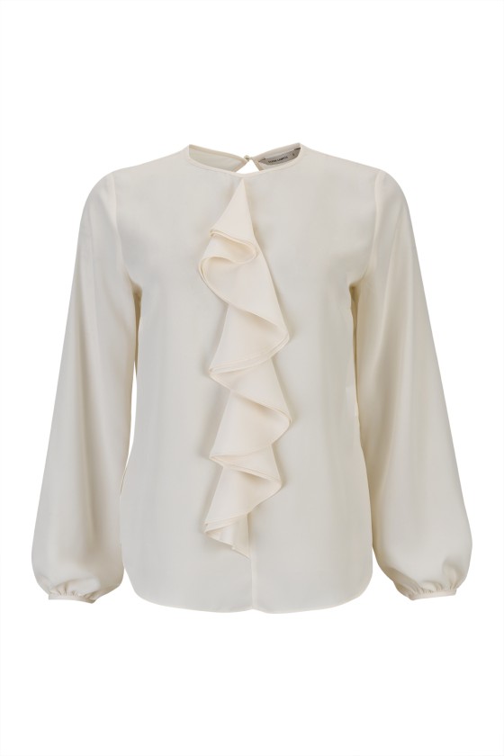 Cascading ruffled tunic