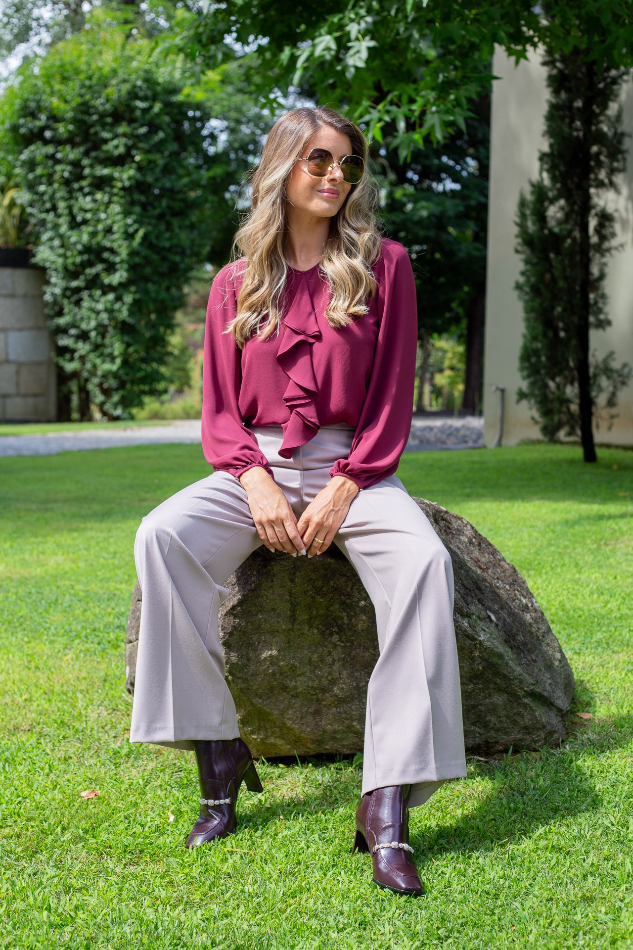 Cascading ruffled tunic