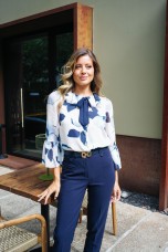 Ruffled blouse with bow