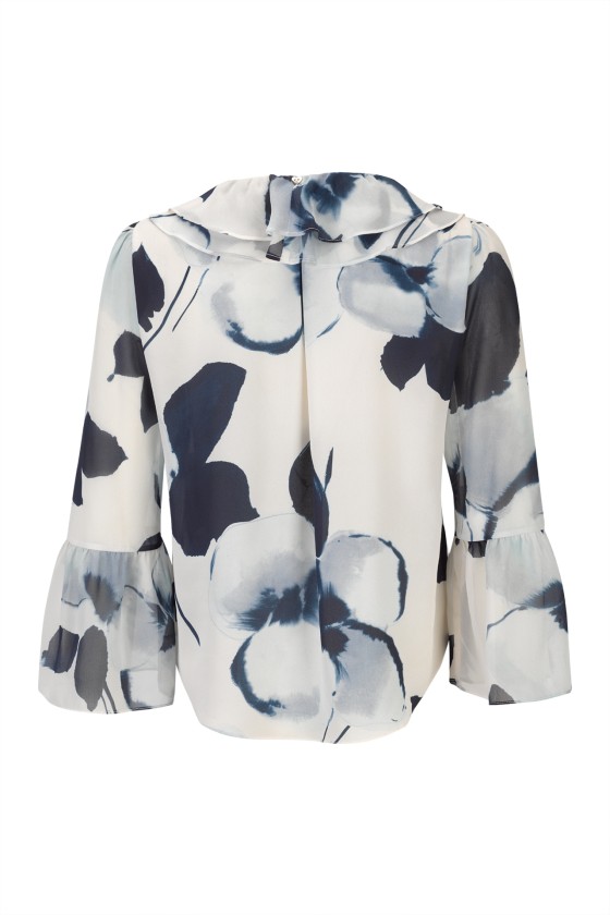 Ruffled blouse with bow