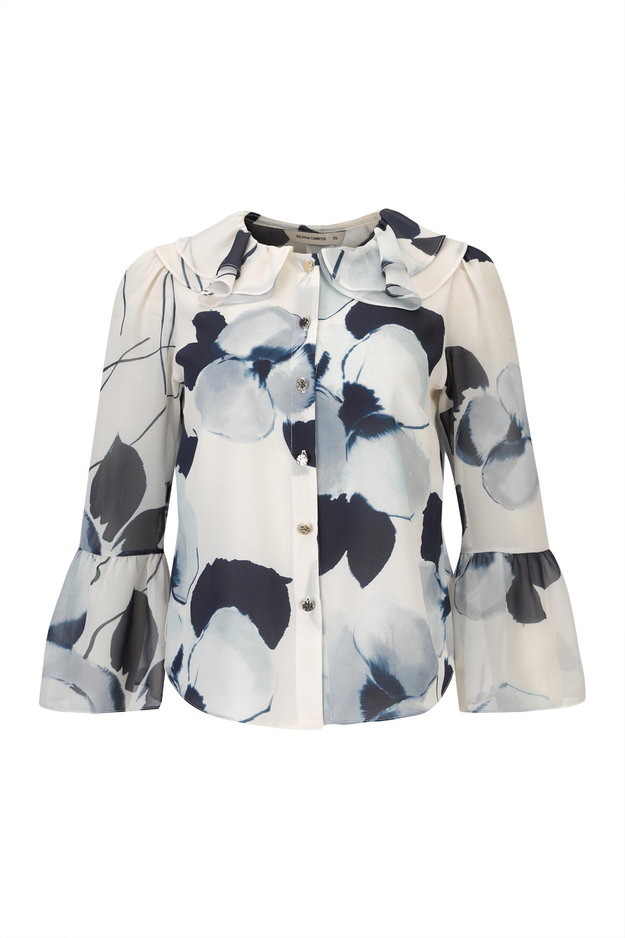 Ruffled blouse with bow