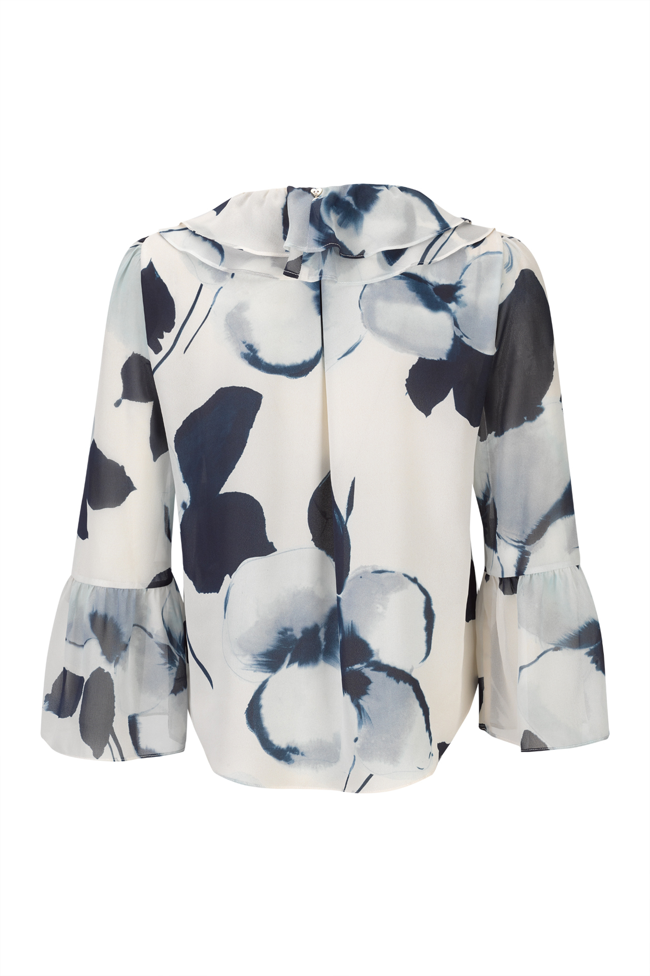 Ruffled blouse with bow