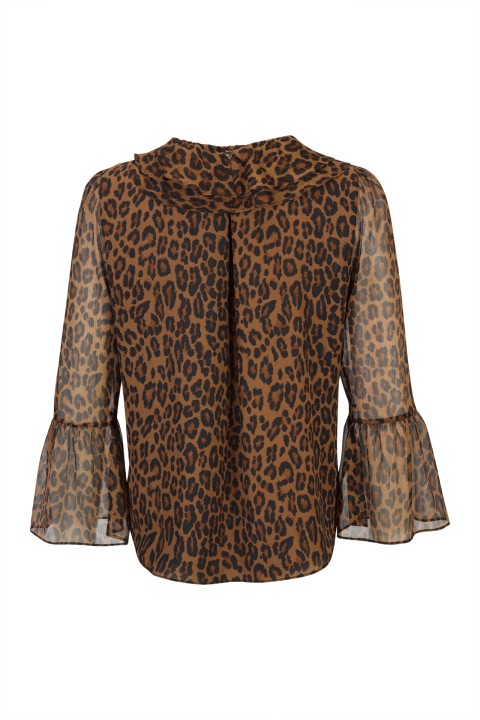 Ruffled blouse with bow