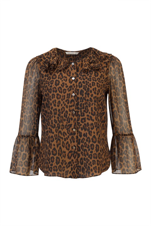 Ruffled blouse with bow