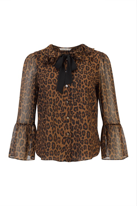 Ruffled blouse with bow
