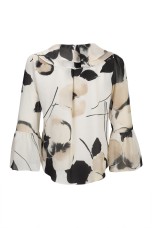 Ruffled blouse with bow