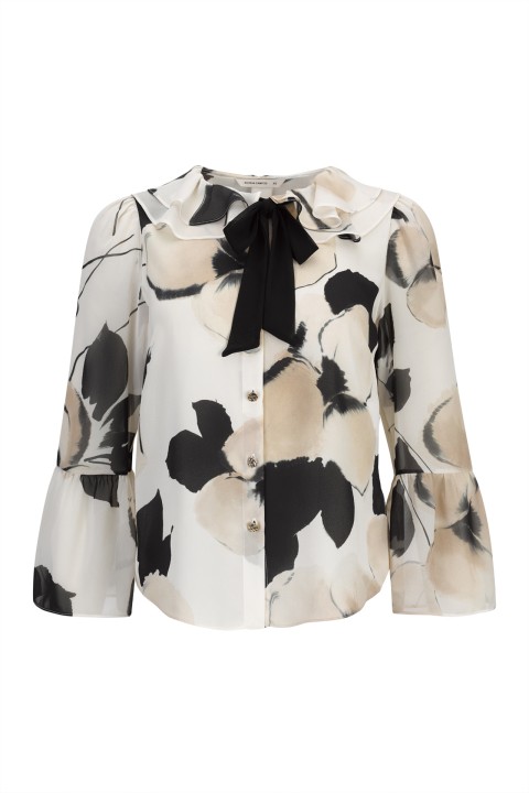 Ruffled blouse with bow
