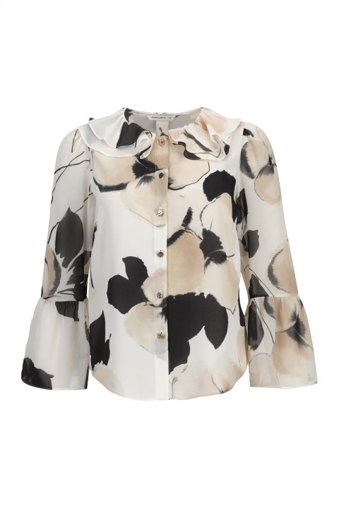 Ruffled blouse with bow