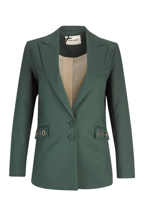 Maxi blazer with eyelets