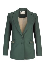 Maxi blazer with eyelets