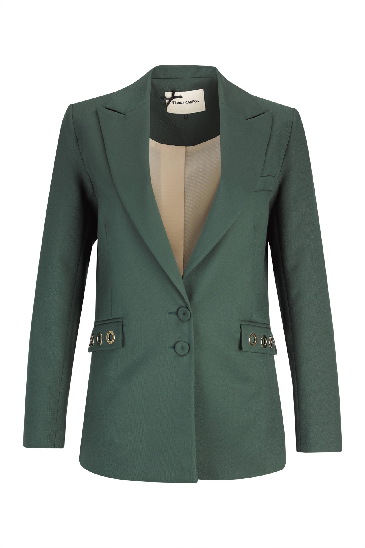 Maxi blazer with eyelets