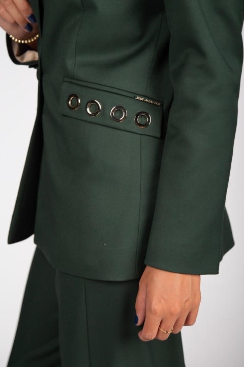 Maxi blazer with eyelets