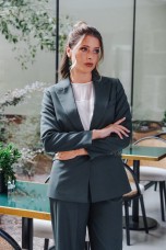 Maxi blazer with eyelets