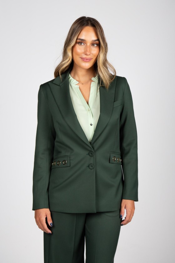 Maxi blazer with eyelets