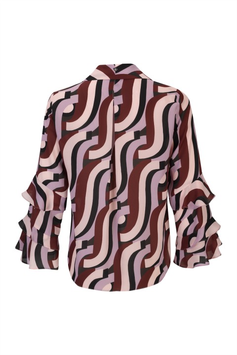 Printed tunic with ruffles