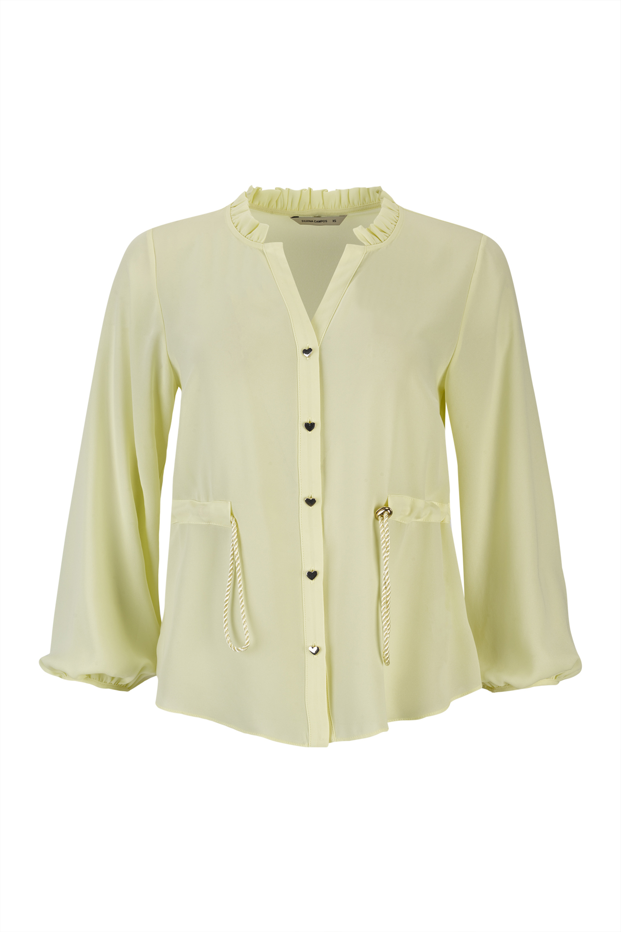 Blouse with adjustable waist belt