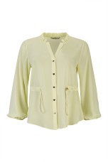 Blouse with adjustable waist belt