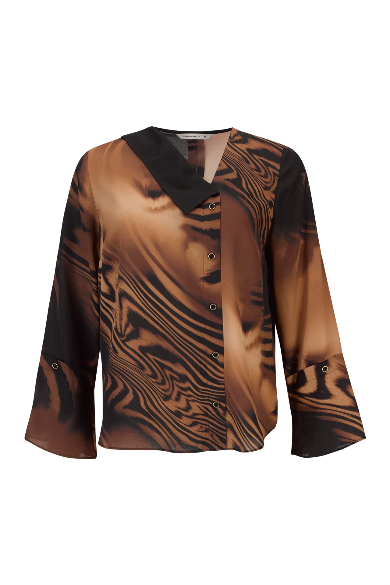 Asymmetrical printed tunic