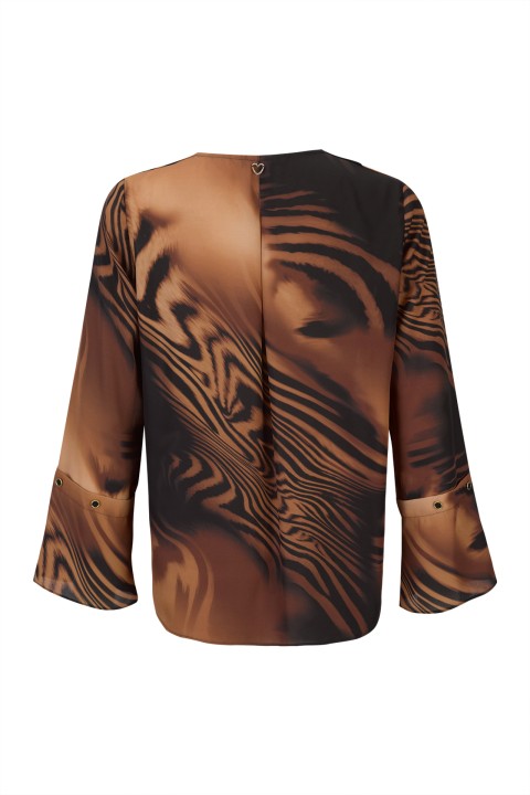 Asymmetrical printed tunic