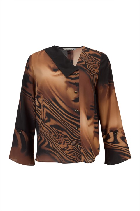 Asymmetrical printed tunic