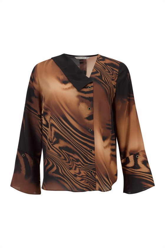 Asymmetrical printed tunic