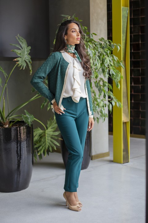 Knitted cardigan with heart-shaped buttons