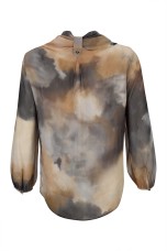 Túnica con estampado de acuarela y cuello enrollado