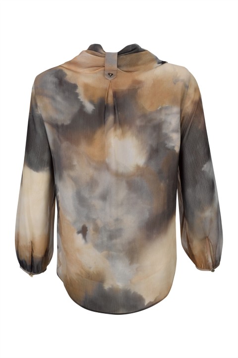 Watercolor tunic with a roll collar