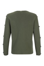 Knit sweater with stripe and buttons
