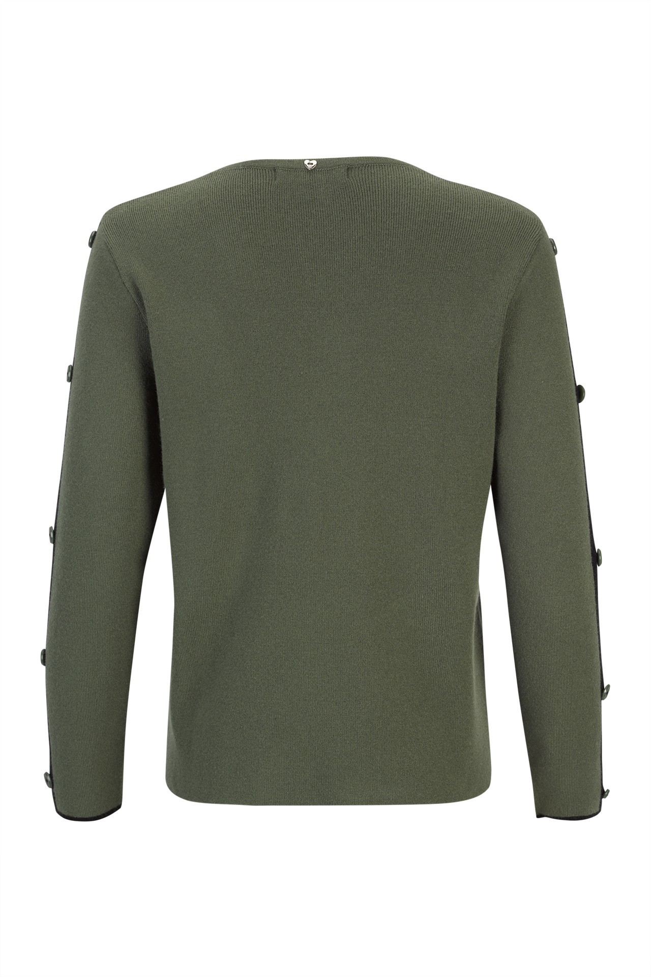 Knit sweater with stripe and buttons