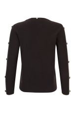 Knit sweater with stripe and buttons