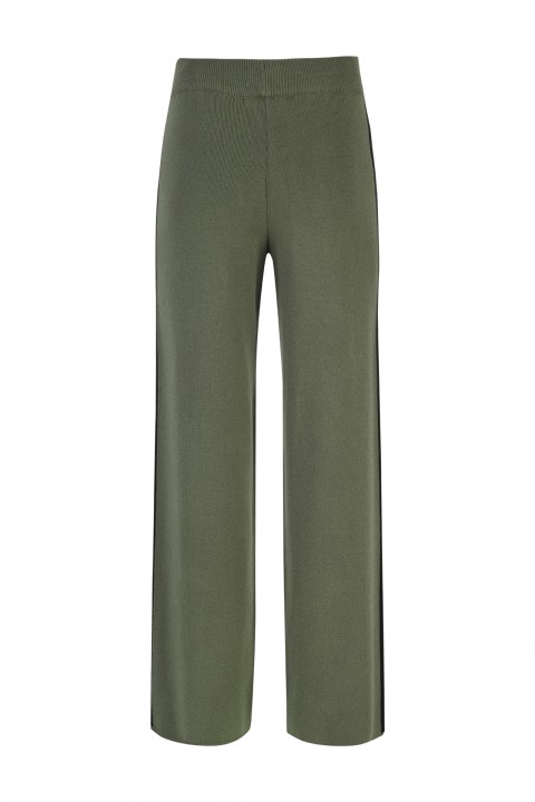 Knit pants with side stripe