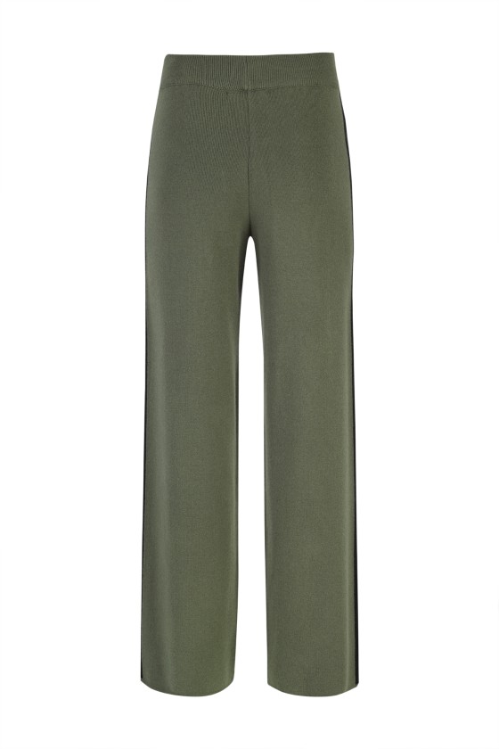 Knit pants with side stripe