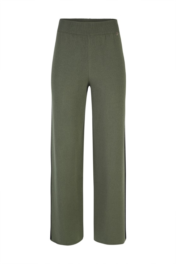 Knit pants with side stripe