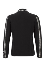 Knitted jacket with jacquard lettering