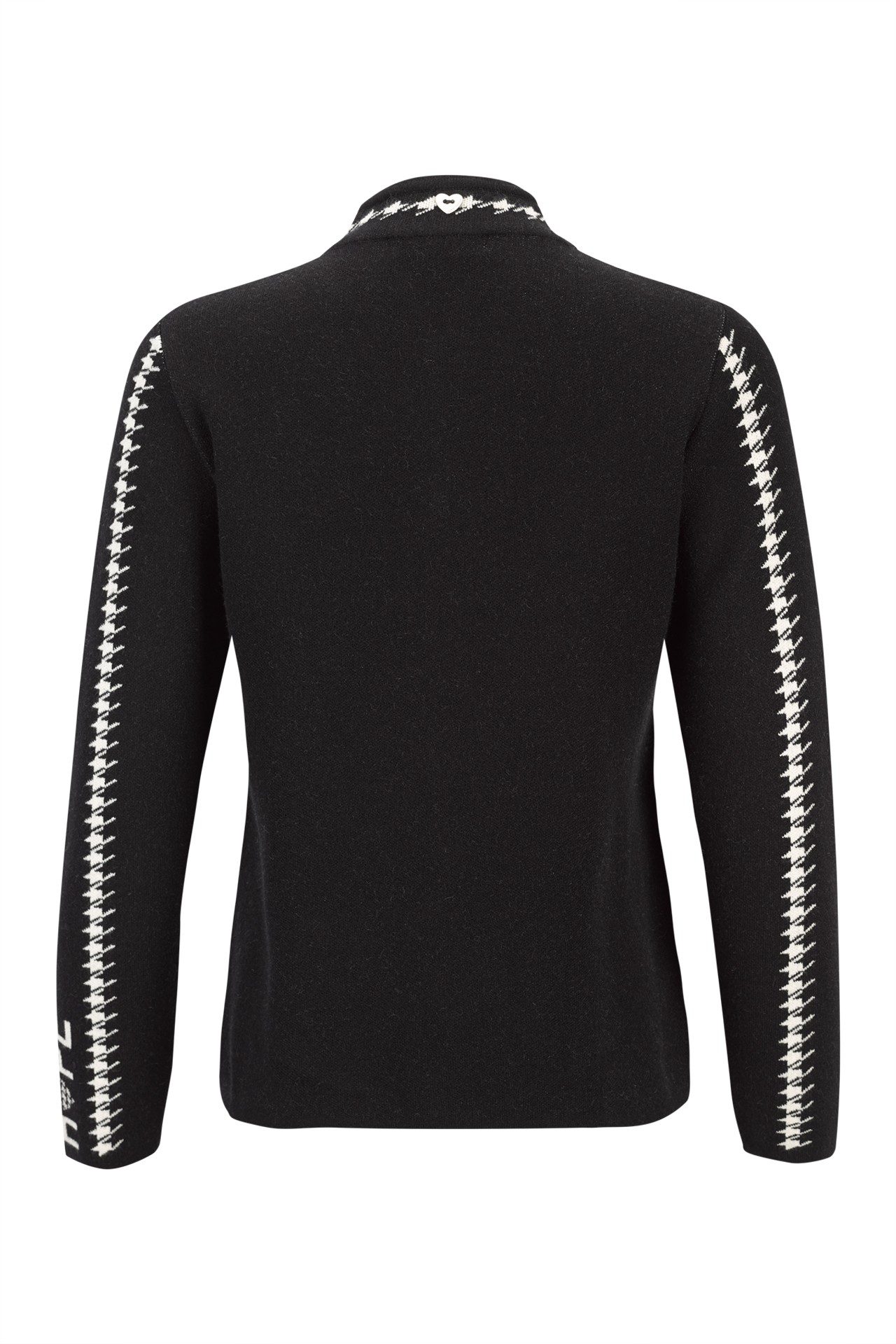 Knitted jacket with jacquard lettering