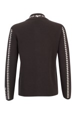 Knitted jacket with jacquard lettering