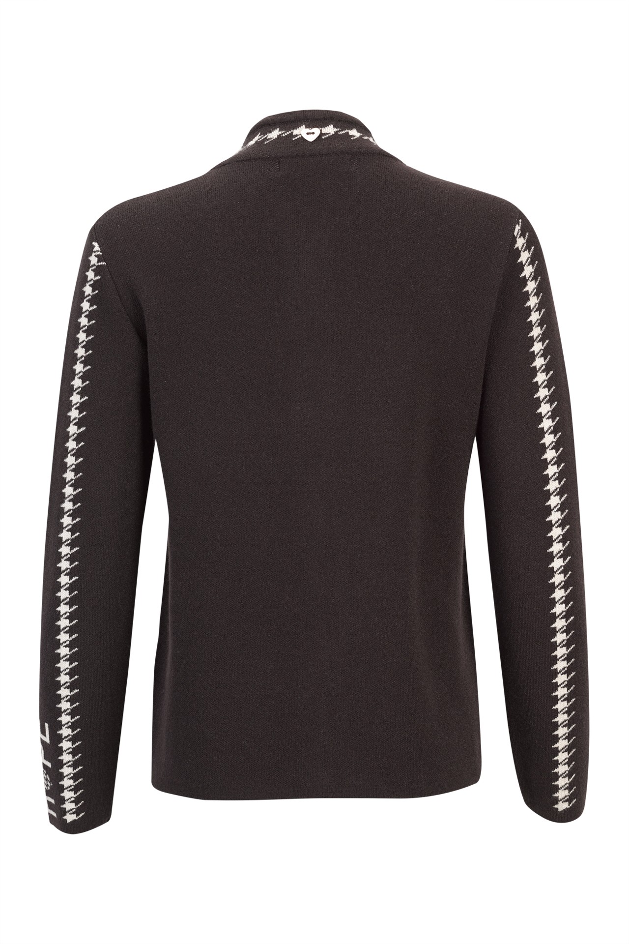 Knitted jacket with jacquard lettering