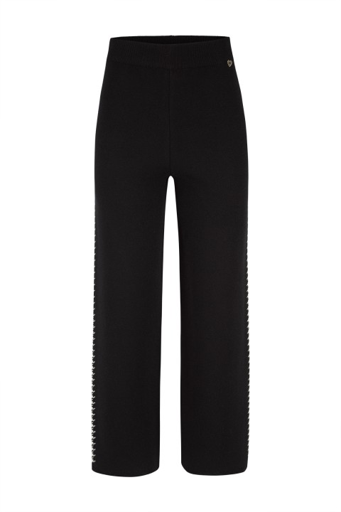 Knitted trousers with houndstooth stripe Knitted trousers with houndstooth stripe