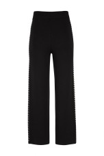 Knitted trousers with houndstooth stripe