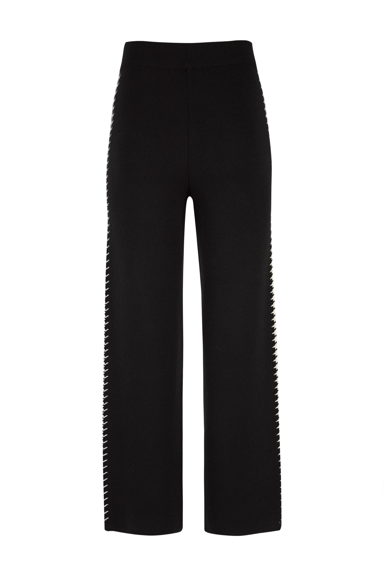 Knitted trousers with houndstooth stripe
