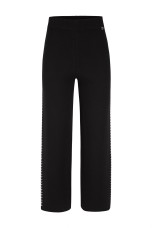Knitted trousers with houndstooth stripe