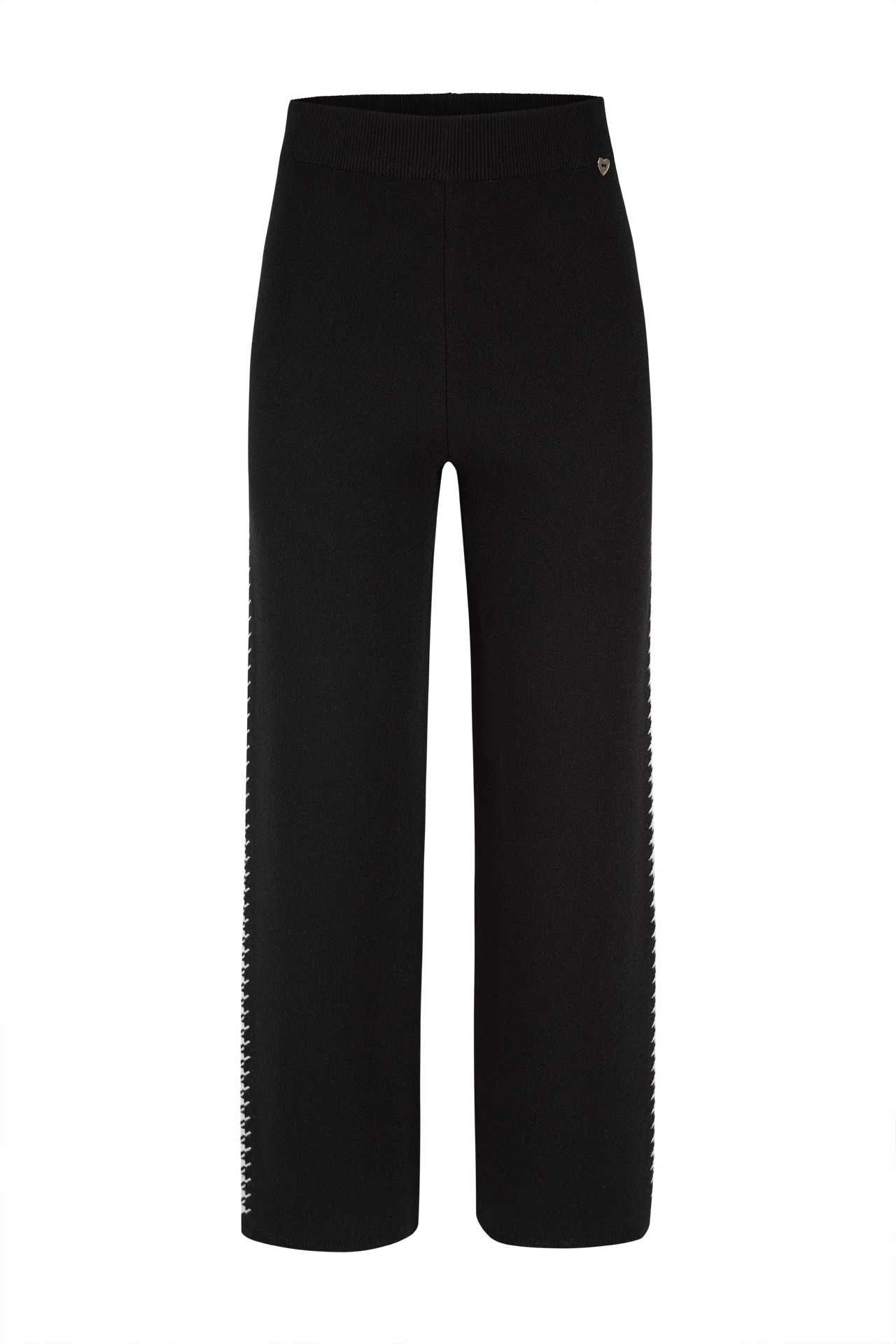 Knitted trousers with houndstooth stripe