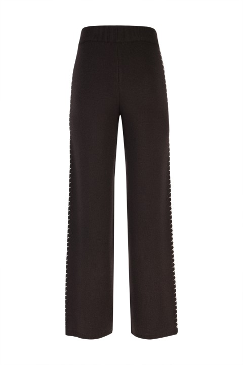 Knit trousers with houndstooth stripe Knit trousers with houndstooth stripe