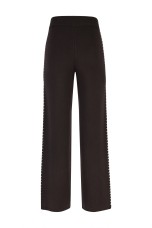 Knit trousers with houndstooth stripe