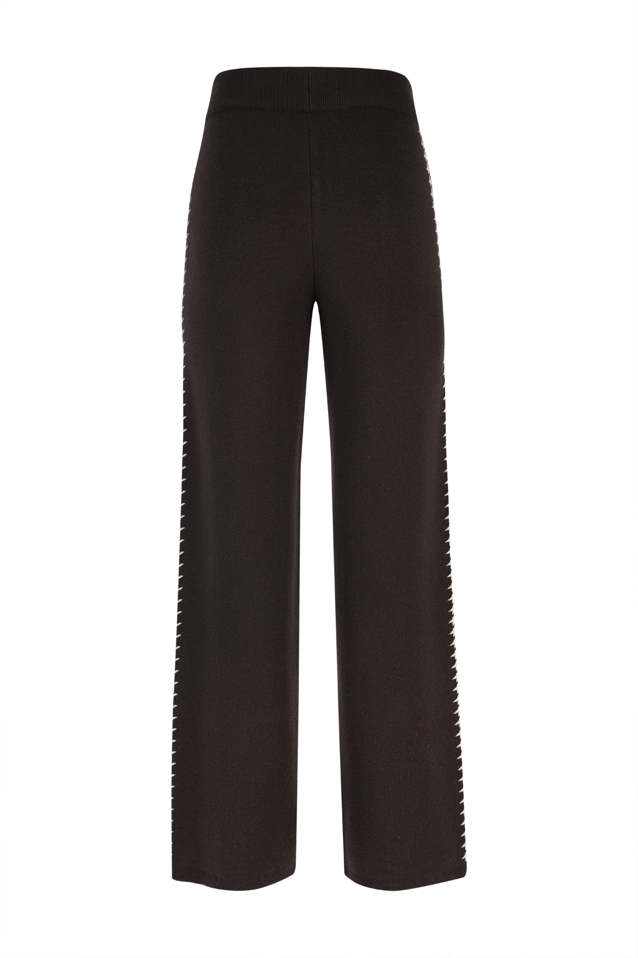 Knit trousers with houndstooth stripe