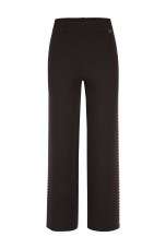Knit trousers with houndstooth stripe